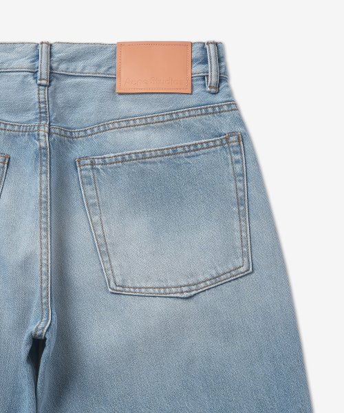 Men's Loose Fit Denim Pants - Light Blue