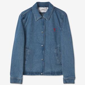 Men's Small Heart Logo Denim Jacket - Blue