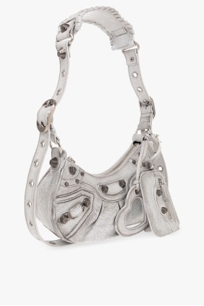 BALENCIAGA GREY ‘LE CAGOLE XS’ SHOULDER BAG