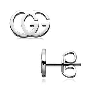 Gucci YBD094074001 (094074 09850 9000) Running GG Stud 18K White Gold Earring 