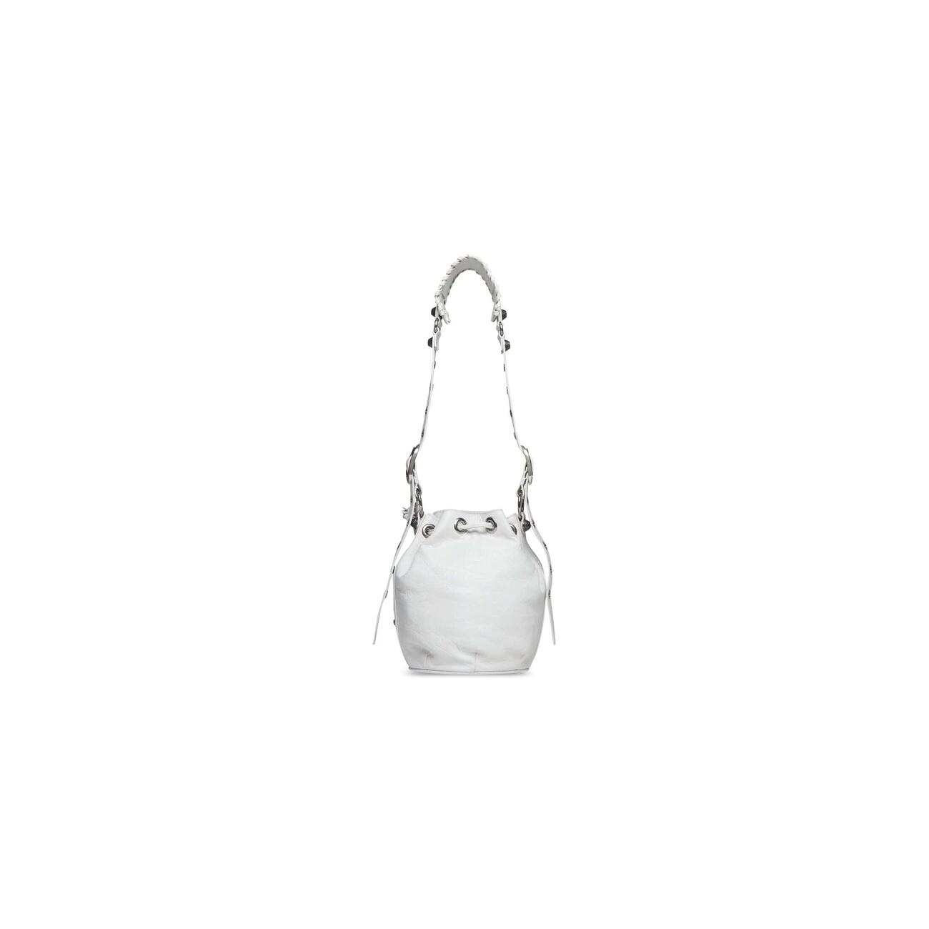 SAC SEAU LE CAGOLE MODÈLE XS POUR FEMME EN BLANC