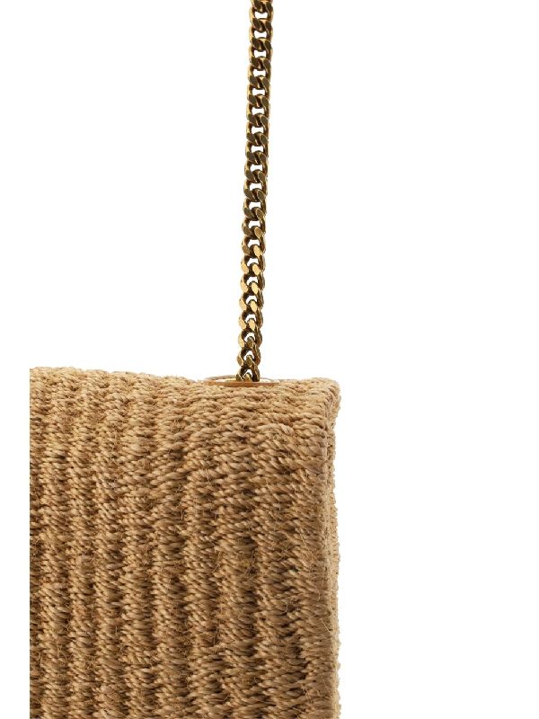 KATE raffia medium chain crossbody bag