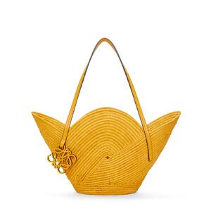 Anagram Charm Raffia Petal Basket Bag