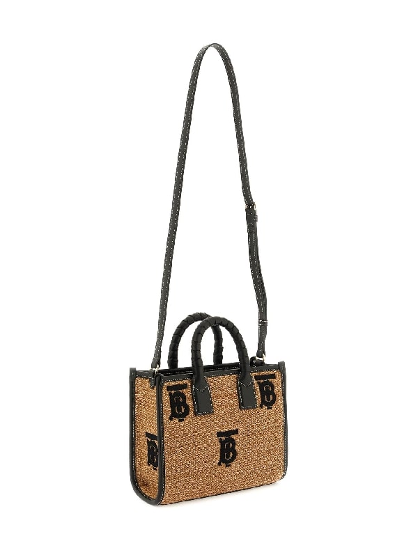 raffia-effect mini Freya tote bag