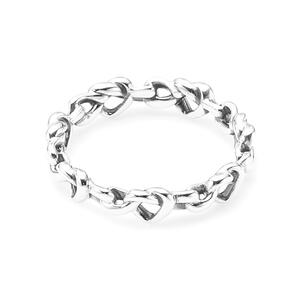 Pandora Noted Heart Chain Silver Ring