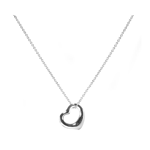 Open Heart Small 16 Size Silver Necklace 