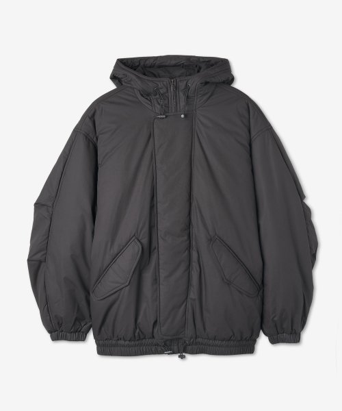 Men's Puffball Hooded Jacket - Black