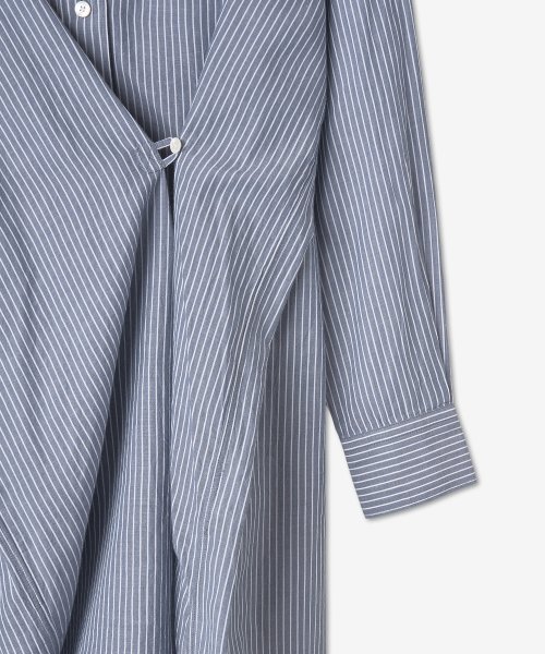 Women's Striped Shirt Dress - Blue