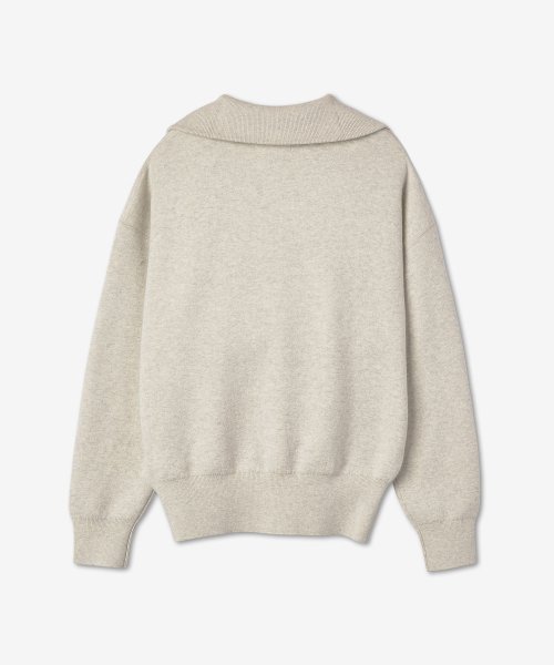 [First 3 Days Special] Women's Azura Zipper Cotton Knit - Light Gray