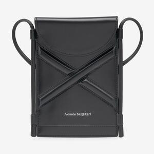 Women's micro curved crossbody bag - black