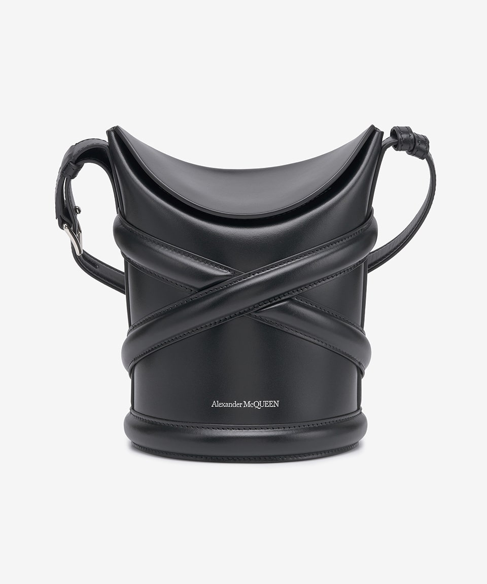 small curved shoulder bag - Black