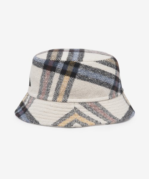 Public Halles Tartan Checked Bucket Hat - ECRU 