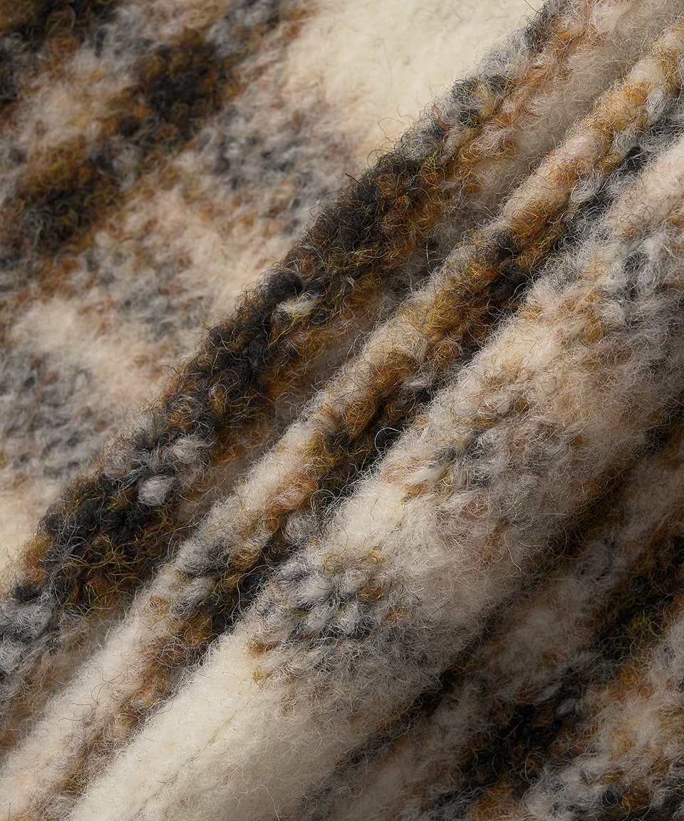 Women's Haveli Wool Check Jacket - Ecru