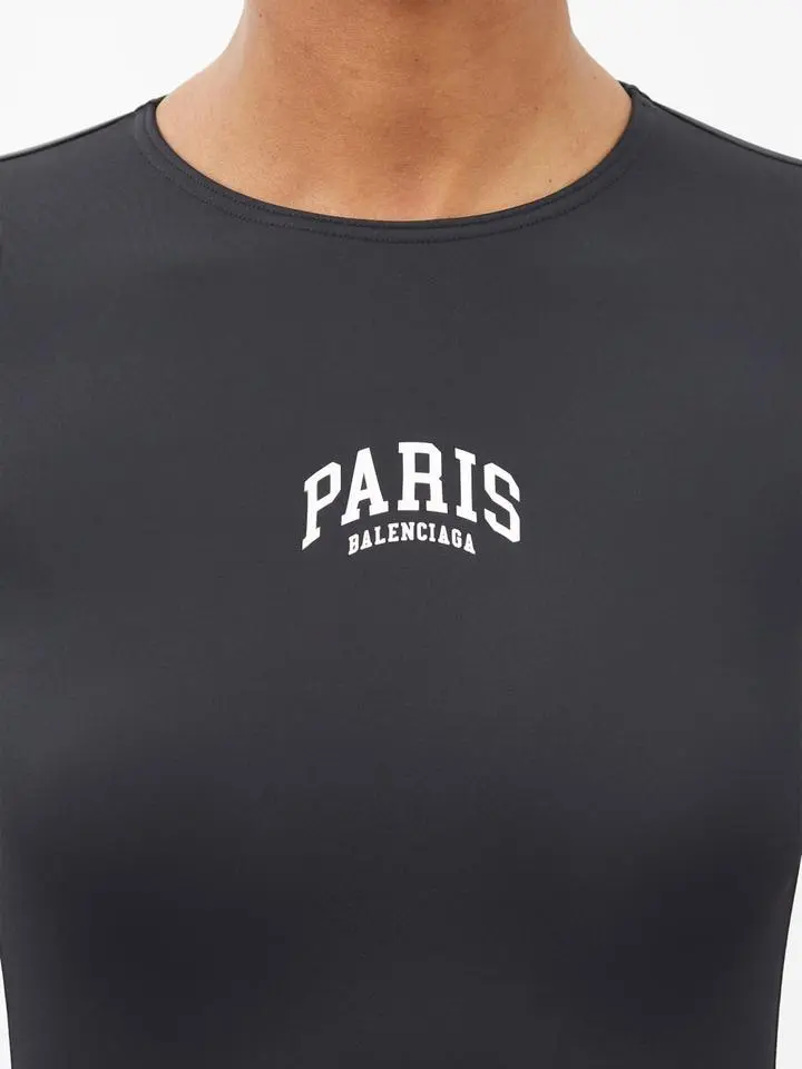 Balenciaga Paris Logo Short Sleeve Swimsuit 