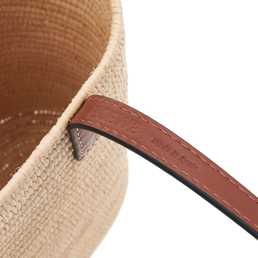 LOEWE Small Square Basket bag in raffia and calfskin