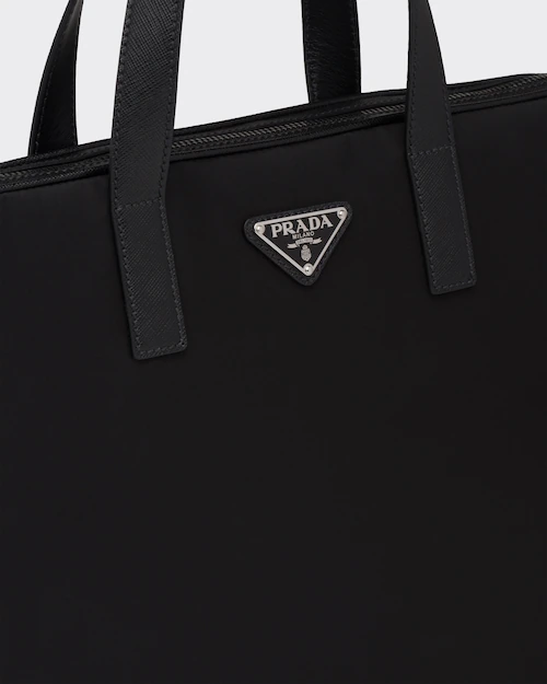  Re-Nylon leather briefcase 