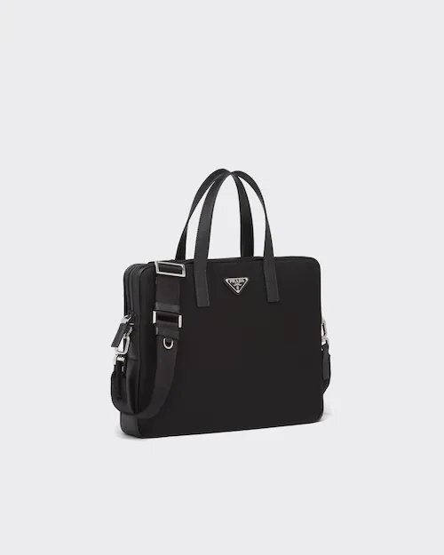  Re-Nylon leather briefcase 