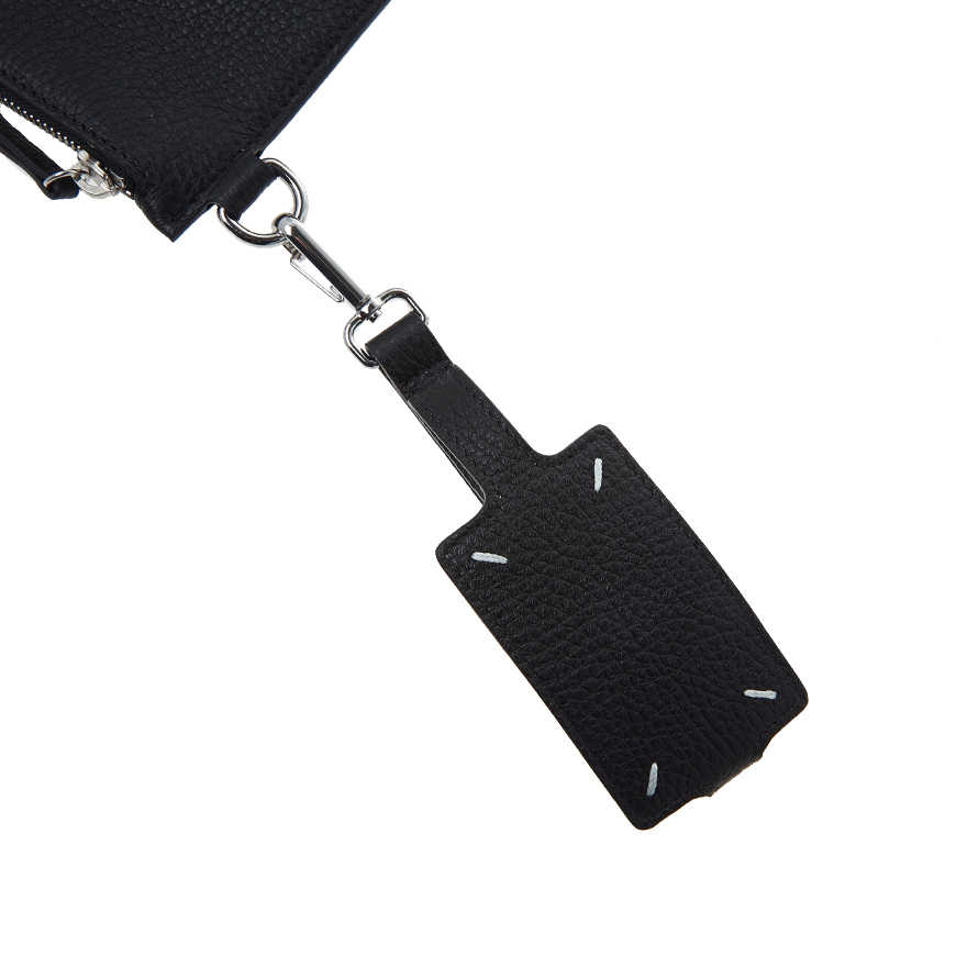 stitch logo clutch bag