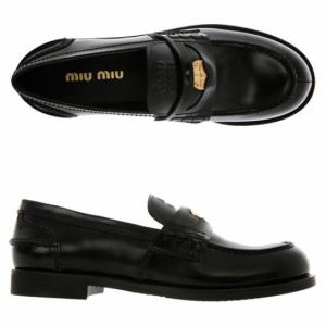 leather penny loafer MIU MIU