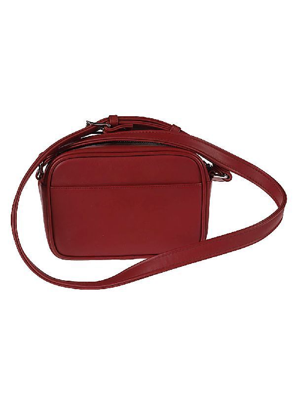 Re-edition logo leather camera bag