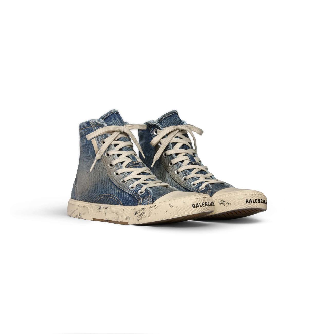 BALENCIAGA PARIS HIGH TOP SNEAKER IN BLUE