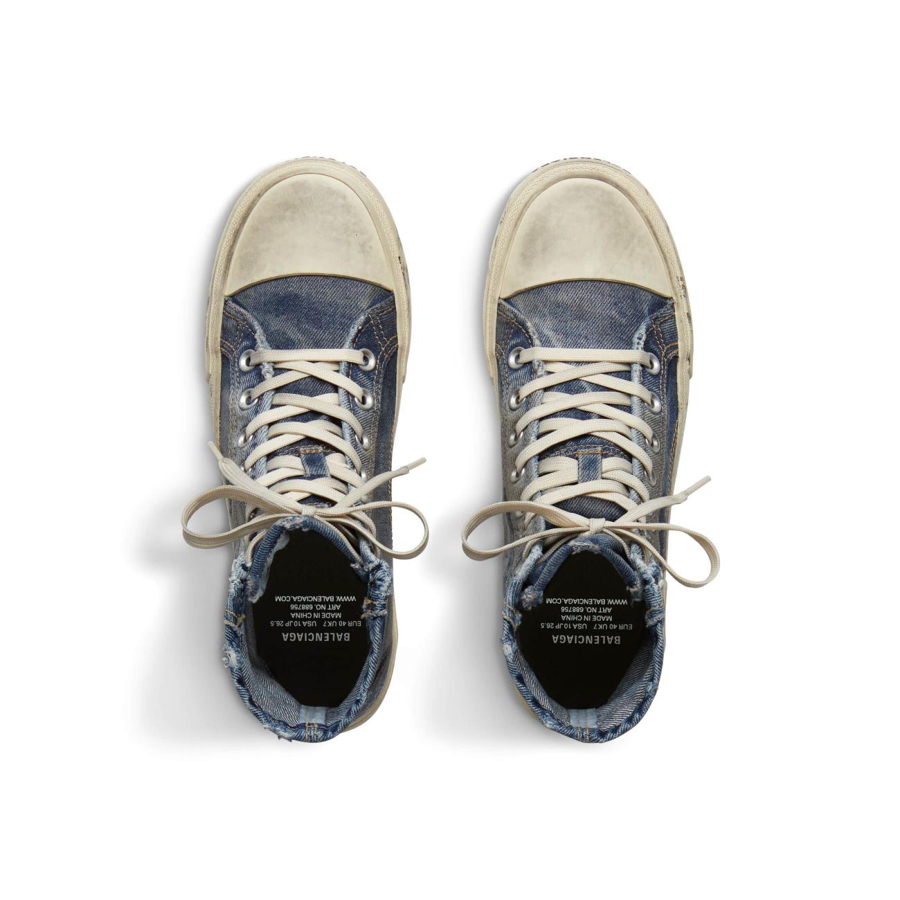 BALENCIAGA PARIS HIGH TOP SNEAKER IN BLUE