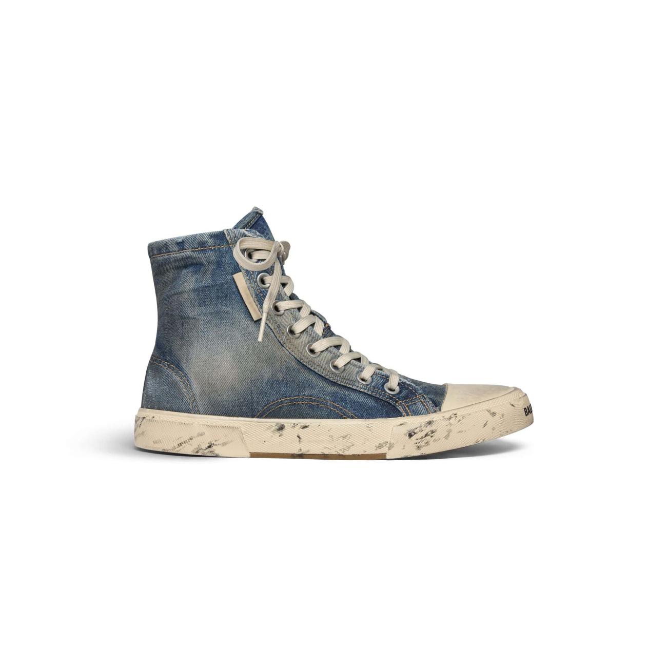 BALENCIAGA PARIS HIGH TOP SNEAKER IN BLUE