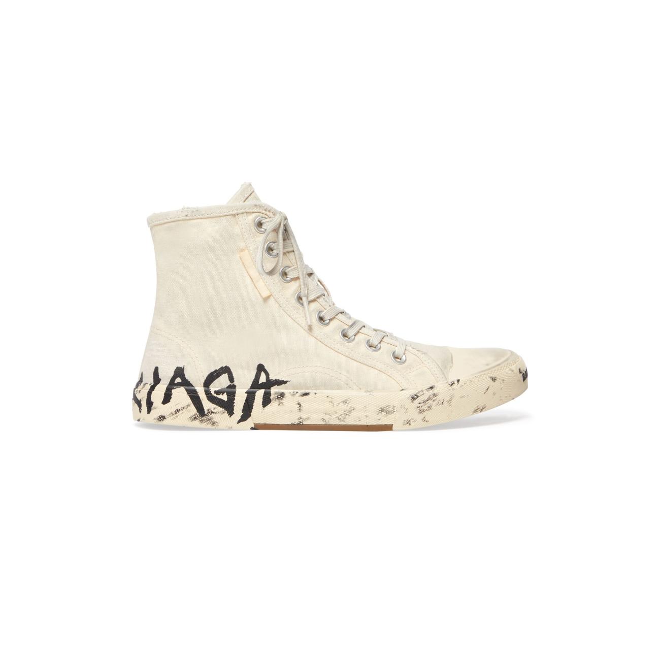 PARIS HIGH TOP GRAFFITI SNEAKER IN WHITE