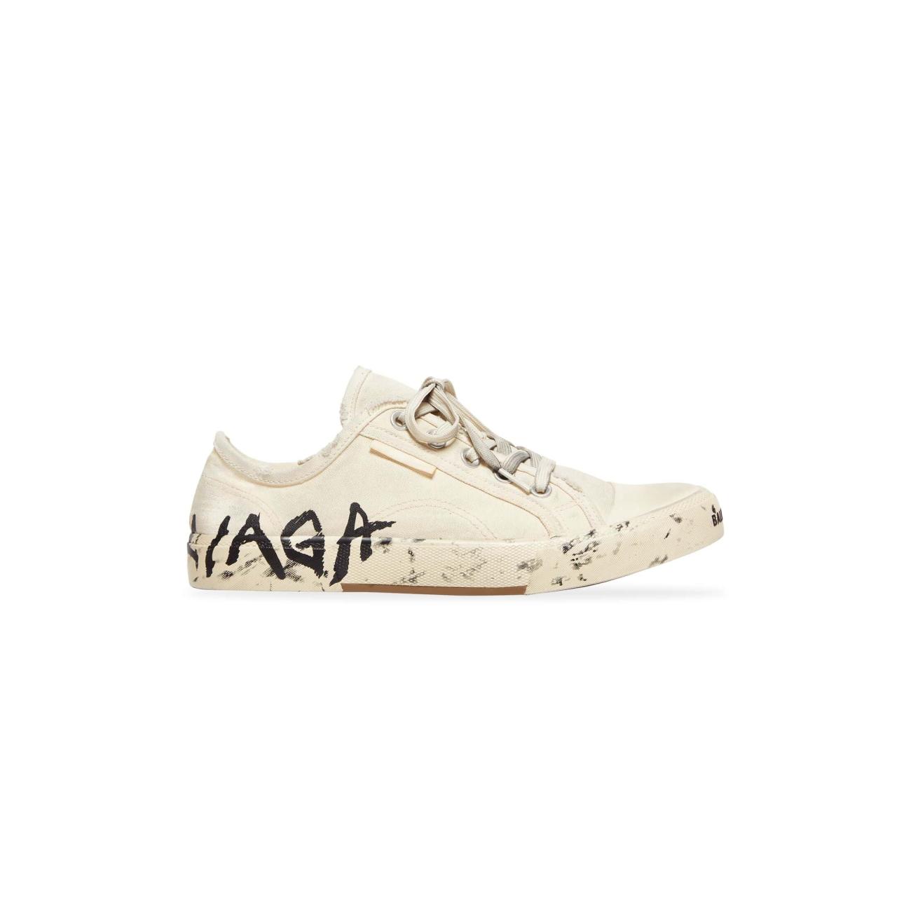 PARIS LOW TOP GRAFFITI SNEAKER IN WHITE