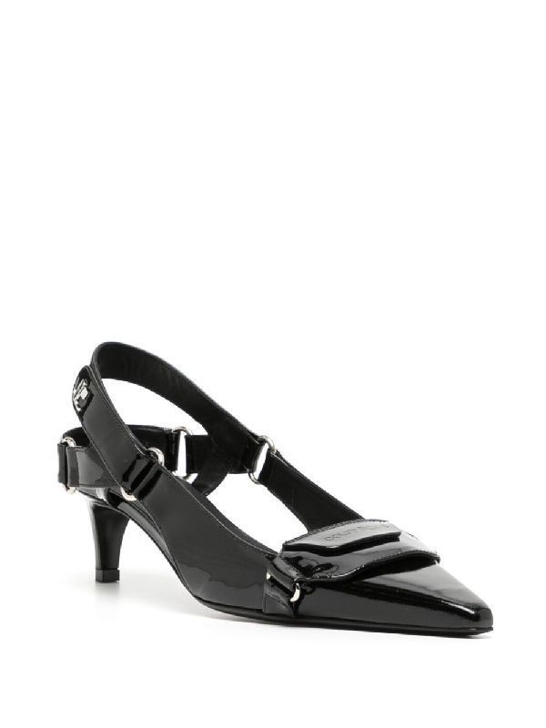 Patent leather slingback heels
