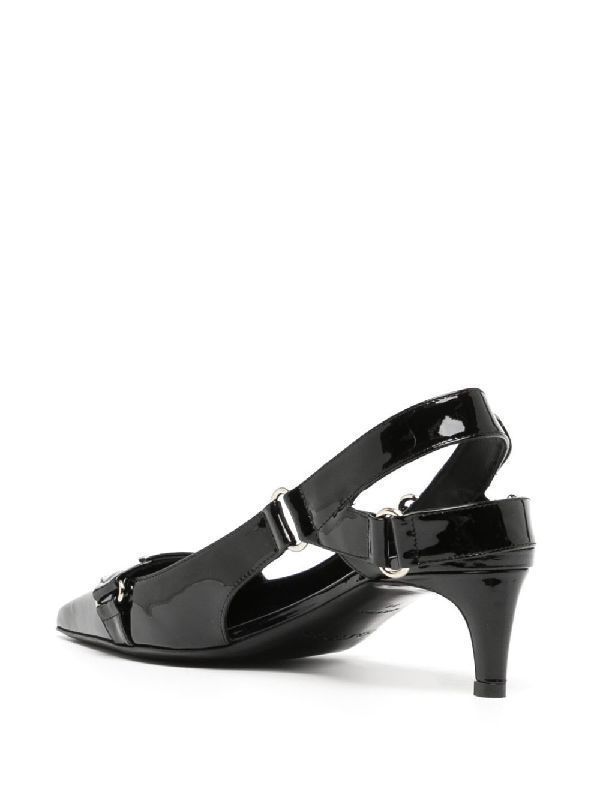 Patent leather slingback heels