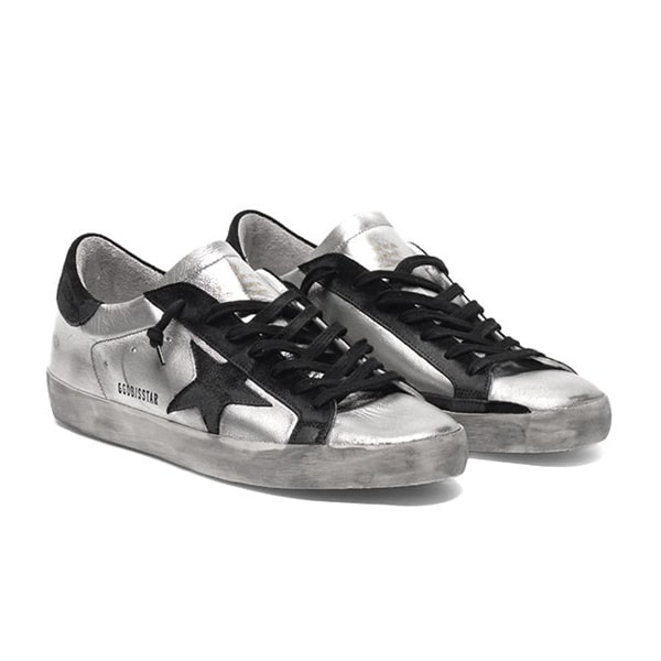 Superstar sneakers silver black suede sta