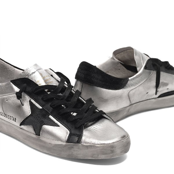 Superstar sneakers silver black suede sta