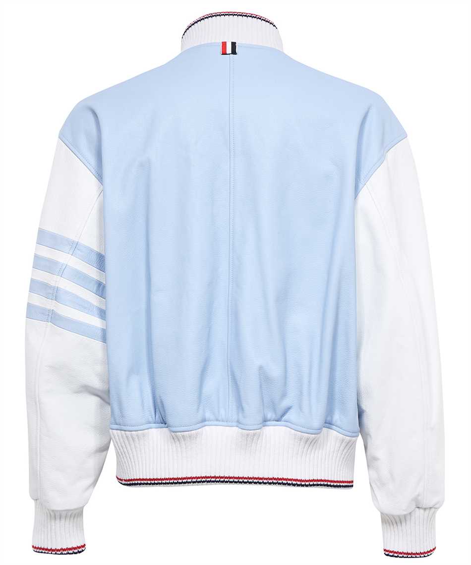 Diagonal Armband Leather Bomber Jacket