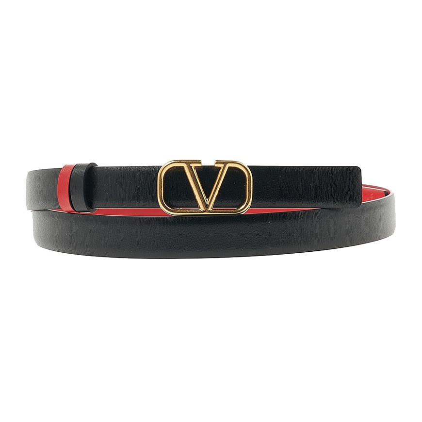 V logo signature reversible belt