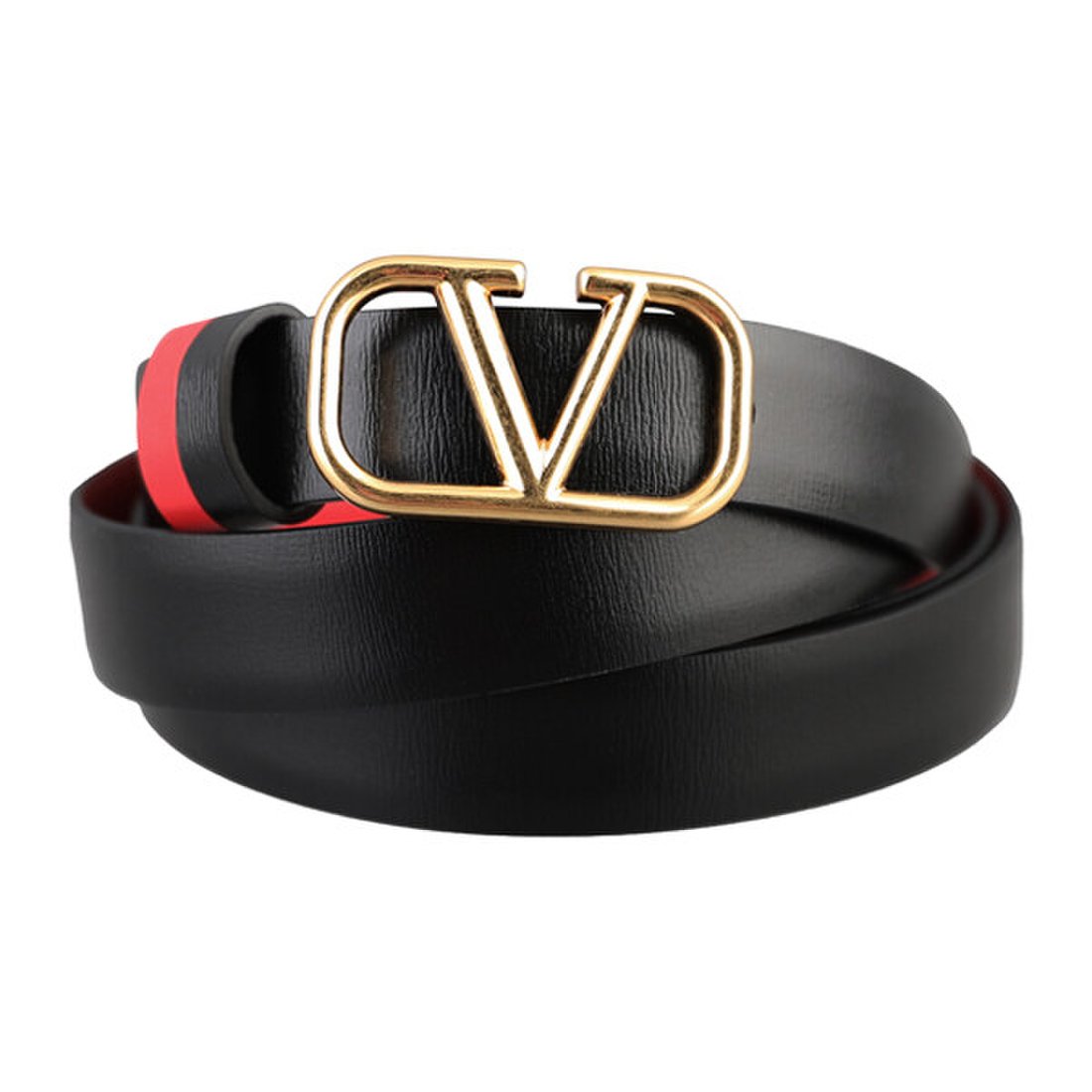 V logo signature reversible belt