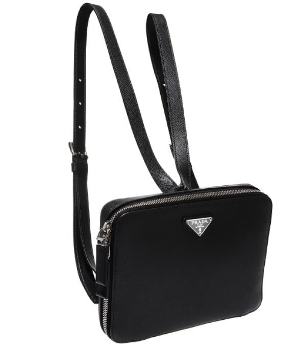 23SS Saffiano triangle logo backpack