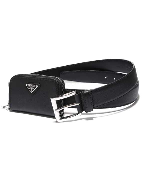 23SS (triangular logo pouch leather belt)