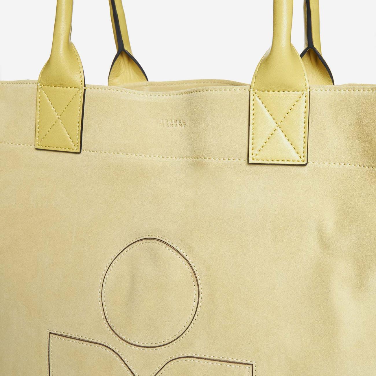 Isabel marant Small Yanky Suede Logo Tote Bag yellow