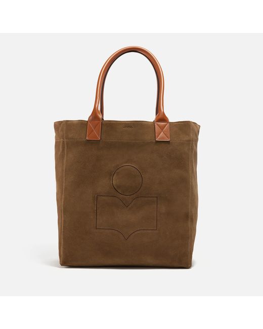 Isabel marant Small Yanky Suede Logo Tote Bag brown