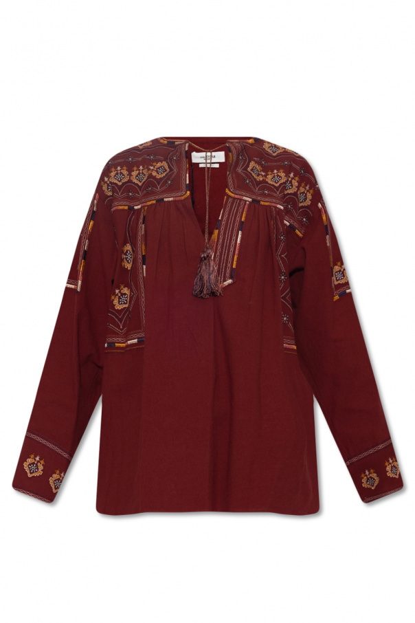 Treya Tassel Embroidery Blouse 