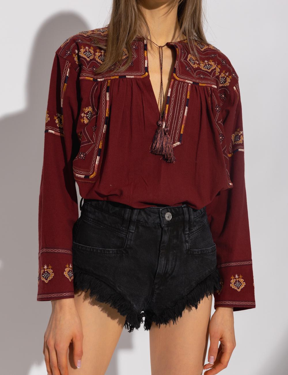 Treya Tassel Embroidery Blouse 