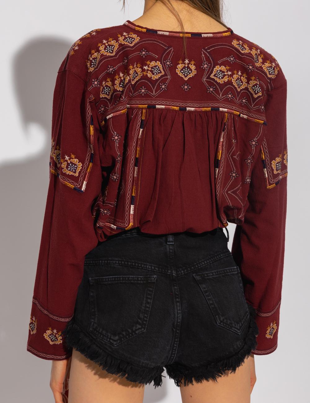 Treya Tassel Embroidery Blouse 