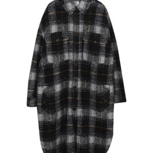 KOTAJOT check coat BLACK