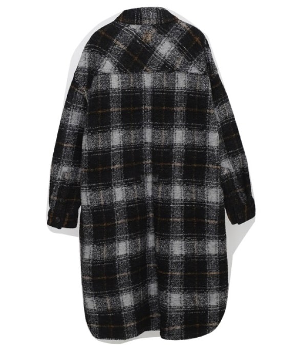 KOTAJOT check coat BLACK