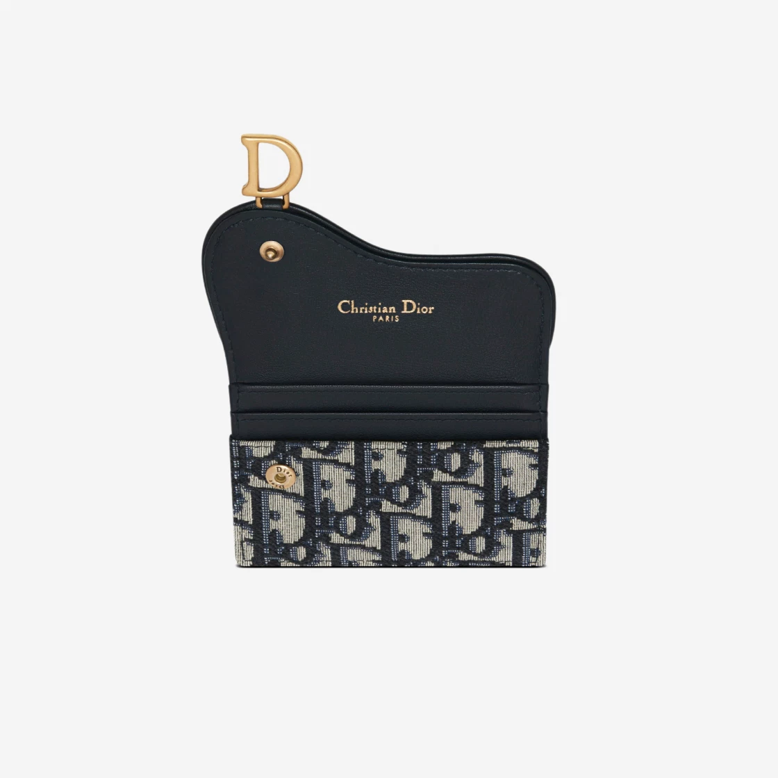 Saddle Card Holder Blue Dior Oblique Jacquard