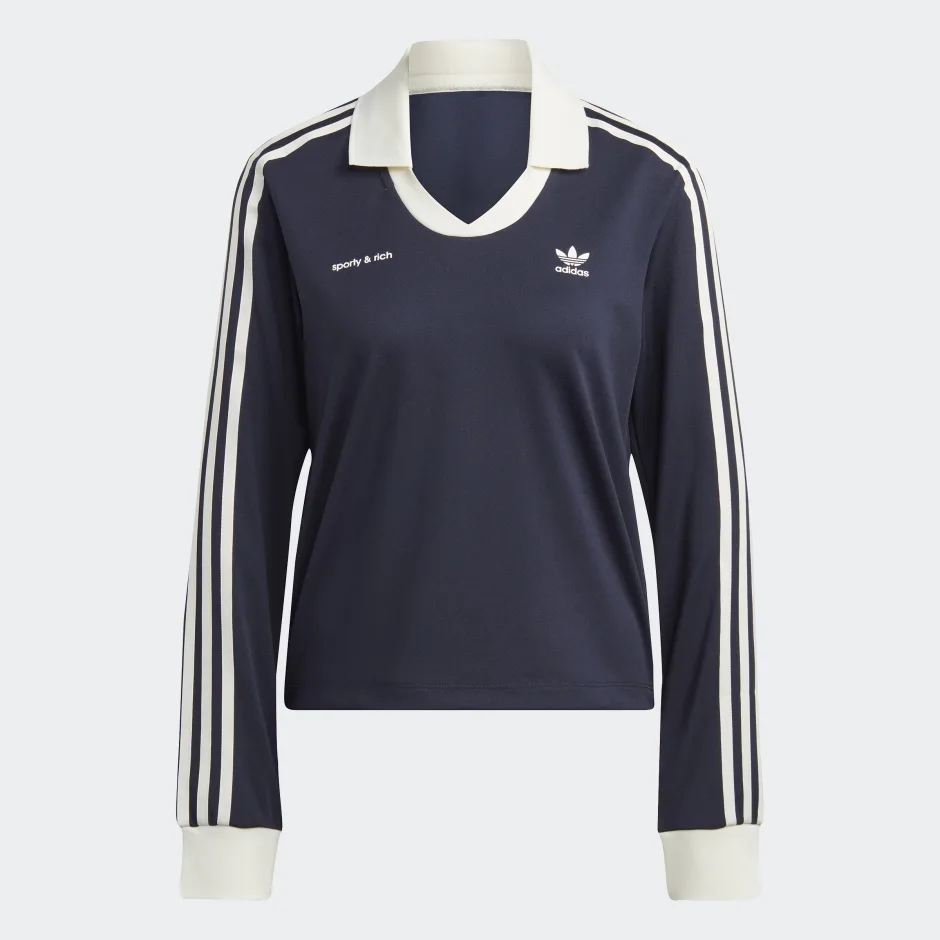 Adidas x Sporty & Rich Long Sleeve Football Jersey Legend Ink - US Sizing