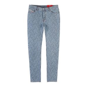 Men's All Over Logo Pattern Denim Pants