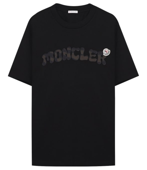 Logo embroidered short sleeve tee black