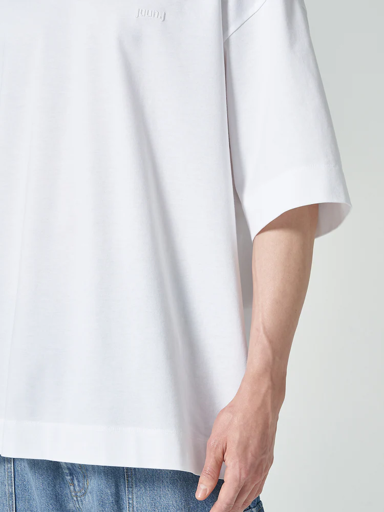Cotton Plain Semi-Overfit T-Shirt - White